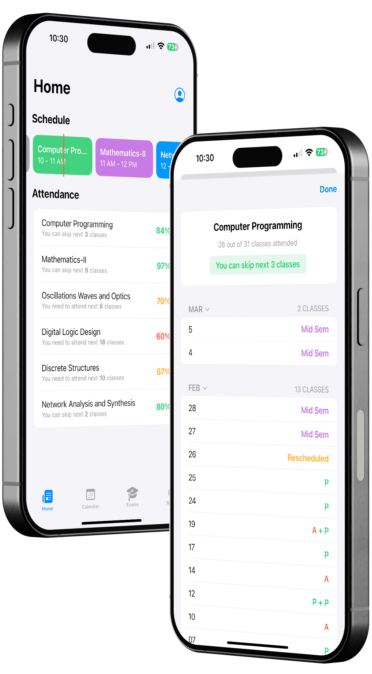NSUTrack App Home Screen